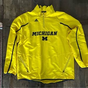 adidas Yellow Michigan Pullover with Navy Accents